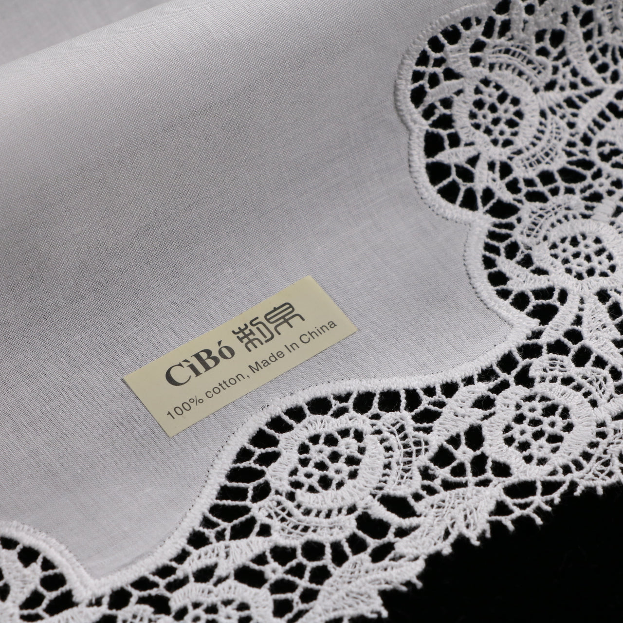 A007: White Wedding Handkerchief Pure Cotton, Soft Ladies Hanky with Crochet Lace, 10 pieces