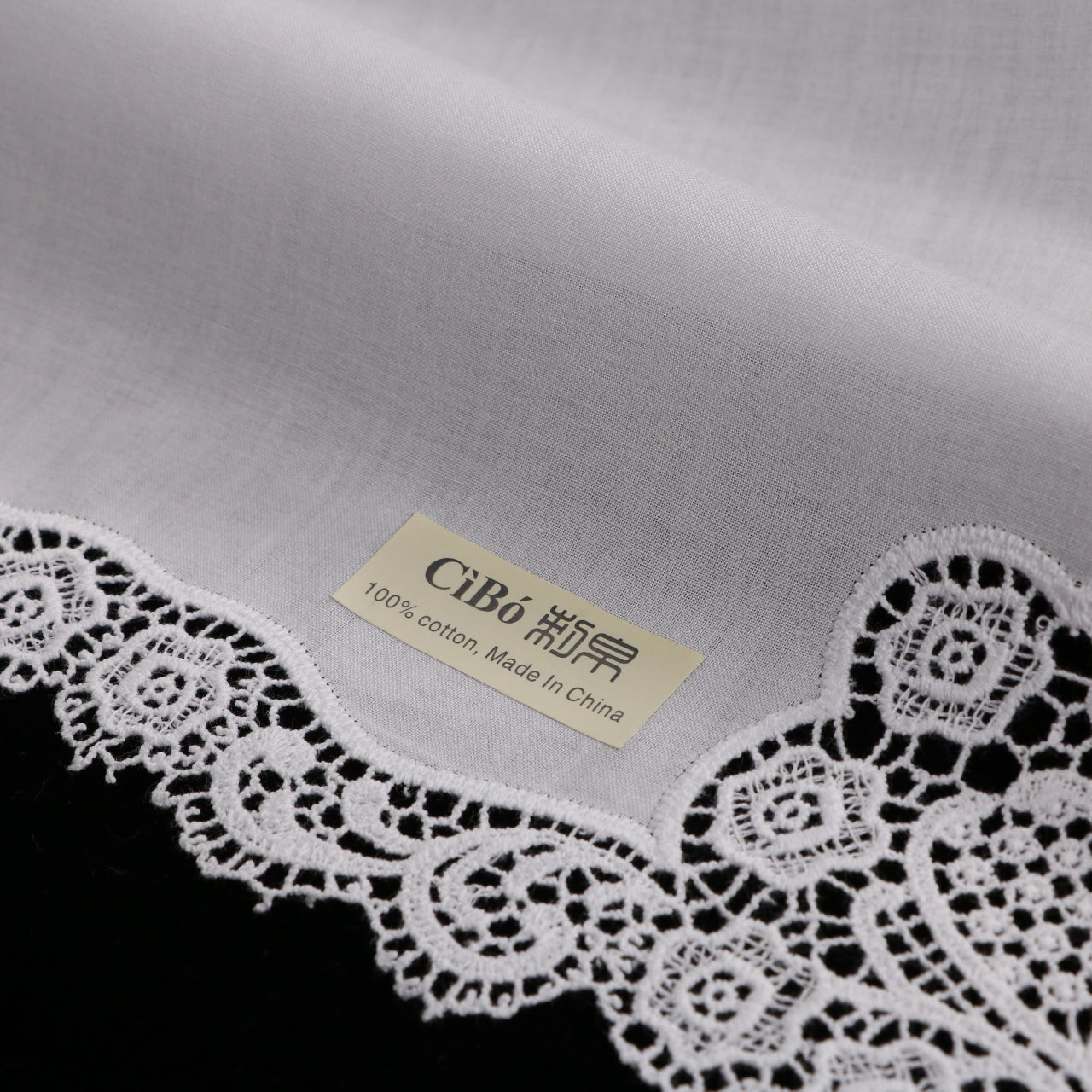 A005: White Wedding Handkerchief Pure Cotton, Soft Ladies Hanky with Crochet Lace, 10 pieces