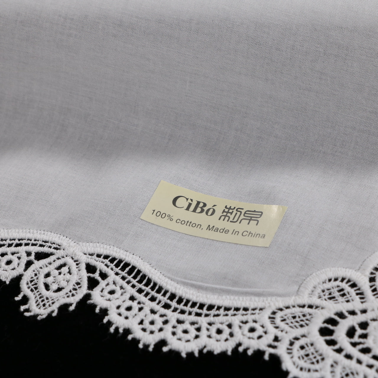 A004: White Wedding Handkerchief Pure Cotton, Soft Ladies Hanky with Crochet Lace, 10 pieces