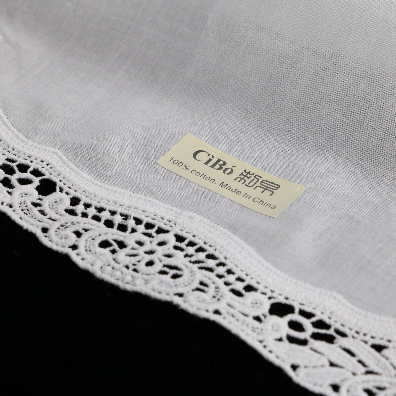 A009: White Wedding Handkerchief Pure Cotton, Soft Ladies Hanky with Crochet Lace, 10 pieces
