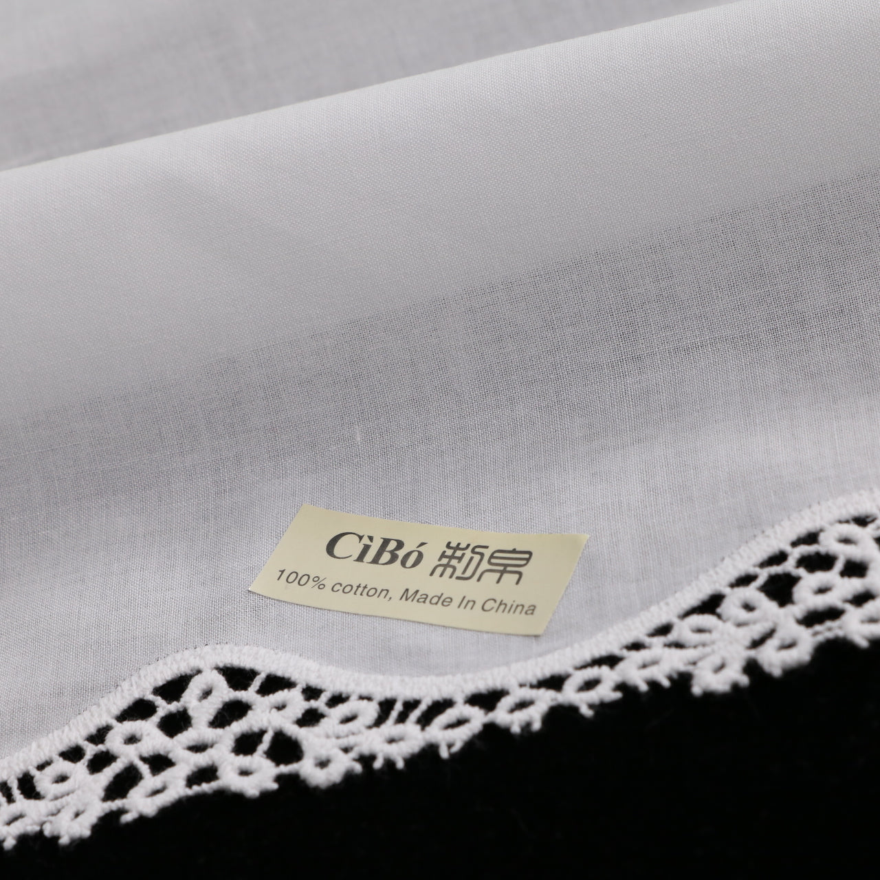 A006: White Wedding Handkerchief Pure Cotton, Soft Ladies Hanky with Crochet Lace, 10 pieces