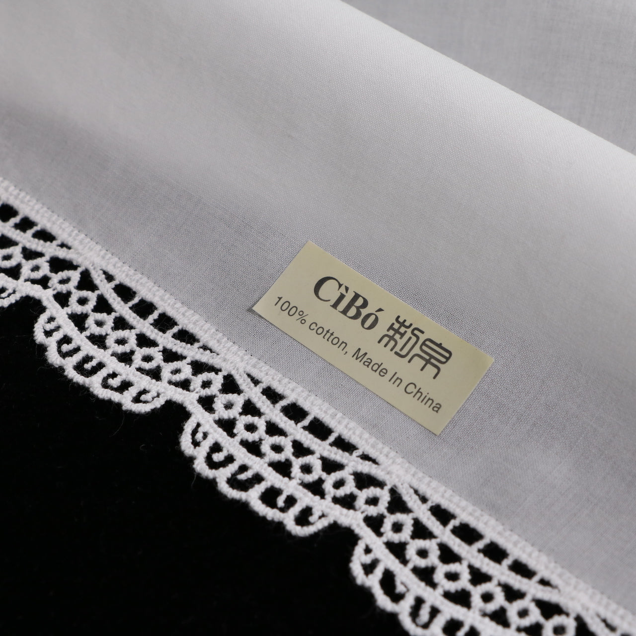 D004: White Wedding Handkerchief Pure Cotton, Soft Ladies Hanky with Crochet Lace, 10 pieces