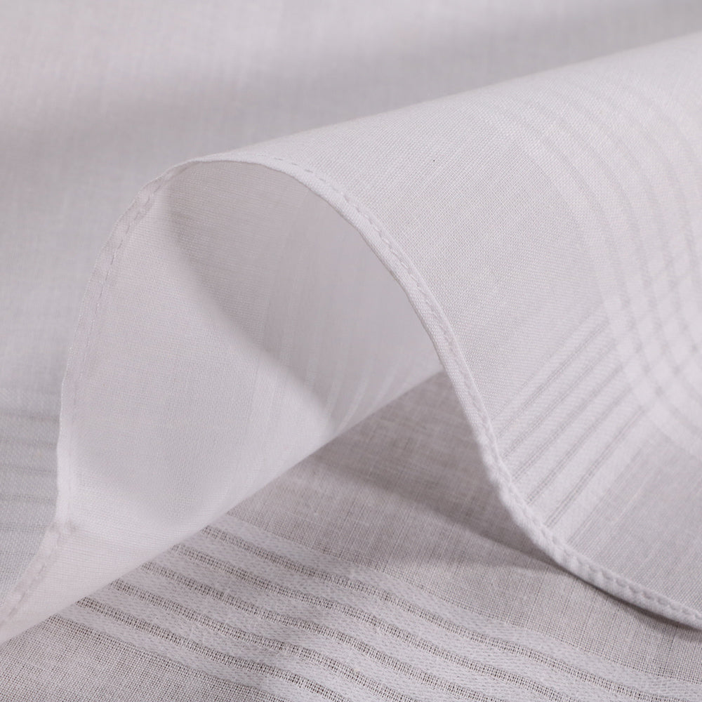 M005: Men's Handkerchiefs,100% Soft Cotton,White Classic Hankie, 16"x16", satin banded, 120 pieces