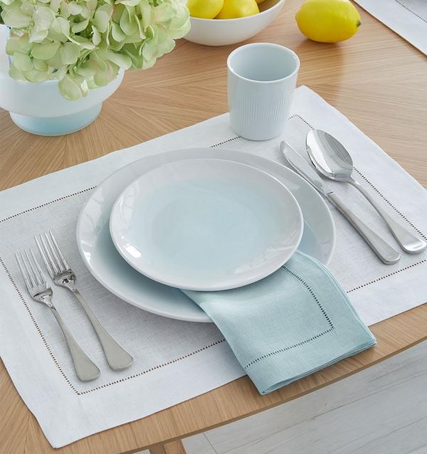 Linen/cotton hand hemstitched napkins 45x45cm (18"x18")