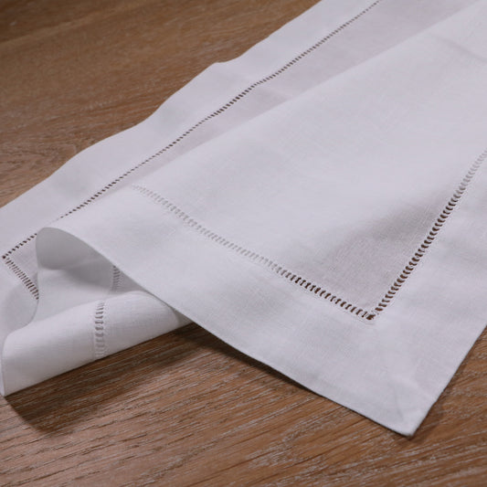 Linen/cotton hand hemstitched napkins 45x45cm (18"x18")